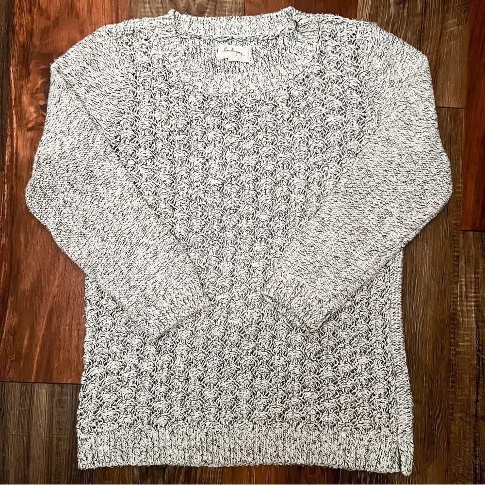 Lou & Grey by LOFT Open Knit Sweater - Grey, Size S